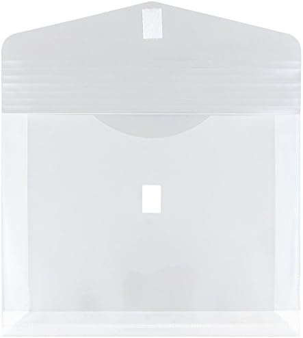 JAM PAPER Plastic Expansion Envelopes w/Hook & Loop Closure - Letter Booklet - 9 3/4 x 13 with 2 Inch Expansion - Clear - 12/Pack - Image 2