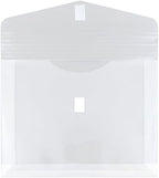 JAM PAPER Plastic Expansion Envelopes w/Hook & Loop Closure - Letter Booklet - 9 3/4 x 13 with 2 Inch Expansion - Clear - 12/Pack - Image 2