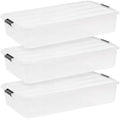 3 Pack 50QT Stackable Plastic Storage Bins With Lids by Unknown