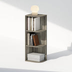 Furinno Reed Corner Shelf, 3-Tier Corner Bookshelf, Book Shelf, Corner Shelves, Storage Rack, for Organization and Storage, Home Office, Living Room, French Oak by Furinno-FitsYourSpaceFitsYourBudget