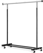 VICERII Clothing Rack, 55.51 Inch Heavy Duty Clothes Rack Rolling Garment Rack with Wheels and Bottom Shelf, 130LB Capacity Clothes Racks for Hanging Clothes, Coats, Shirts, Sweaters, Skirts, Black by VICERII