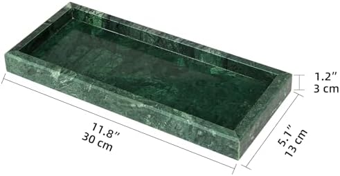 Marble Bathroom Vanity Tray, Blackish Green, 12"x 5" x1.2" - Image 2