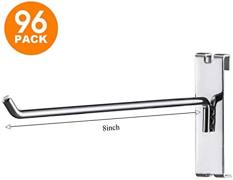 Polmart 8" Heavy Duty Gridwall/Grid Panel Hooks, Silver (96-Pack, 8-inch) - Image 2