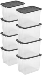 Sterilite Modular Stacker Box with Latching Lid, 108 Quart, 8-Pack by Sterilite