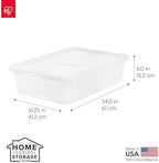 IRIS USA 10-Pack 28 Qt Storage Bins with Lids, Clear, Stackable - Image 3