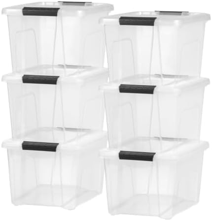 20 Quart Plastic Stackable Storage Totes with Lids, Totes, Clear, 6 Pack - Image 6
