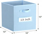 Storage Bins,13 Inch Cube Storage Bin with Labels,6pcs,Pastel Blue - Image 3