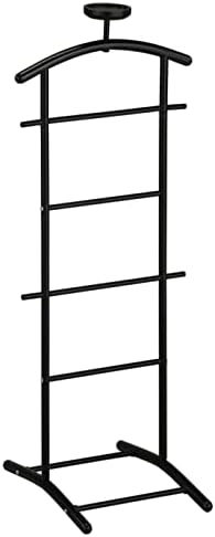KB Designs - Suit & Tie Freestanding Valet Stand Clothing Organizer Rack, Black - Image 3