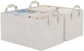StorageWorks Fabric Storage Bins, Linen Closet Organizers, Beige, 2-Pack by StorageWorks