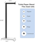 Free Standing Toilet Paper Holder Stand Matte Black Tissue Roll Holder - Image 3