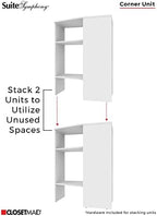 ClosetMaid SuiteSymphony Wood Corner Shelf Unit, 2 Shelves, Adjustable, Stacking, For Storage, Closet, Clothes, Shoes, Décor, Pure White - Image 6