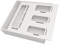 SpaceAid Bag Storage Organizer for Kitchen Drawer, Bamboo Organizer, Compatible with Gallon, Quart, Sandwich and Snack Variety Size Bag (1 Box 4 Slots), White by SpaceAid