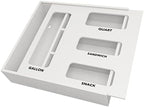SpaceAid Bag Storage Organizer for Kitchen Drawer, Bamboo Organizer, Compatible with Gallon, Quart, Sandwich and Snack Variety Size Bag (1 Box 4 Slots), White by SpaceAid