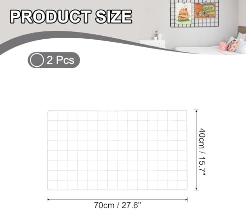 PATIKIL Wire Grid Panels Gridwall Panel 28" x 16" White 2Pcs - Image 2