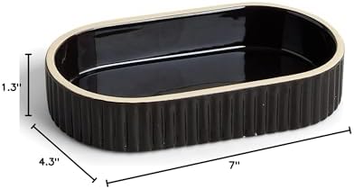 Preston Lane Ceramic Vanity Tray for Bathroom Countertop, Medium, Ink - Image 6