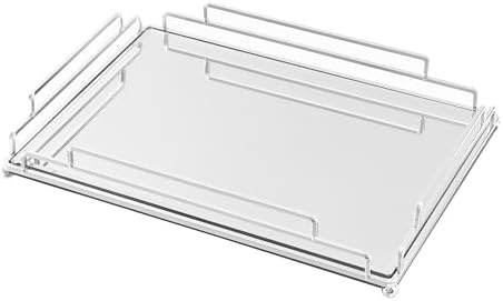 Tieson Mirror Tray Contemporary Silver Dresser Perfume Tray Bathroom Dresser Bedroom (Silver) by Unknown