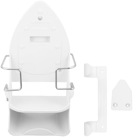 Ironing Board Hanger with Heat Resistant Hooks Wall Mounted White Set by Mikinona