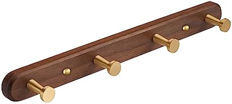 Wall Mounted Coat Rack, Metal Wood with 4 Hooks by SARIHOSY