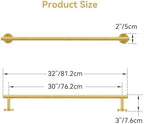 Brushed Gold Towel Bar, 30 Inch Towel Rack for Bathroom Wall-Mounted - Image 2