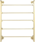 5-Layer Wall Mounted Scarf Rack, Silk Scarves Hijab Hanger Wrapping Paper Ribbon Organizer Metal Towels Storage Display Belts Necktie Hijab Stand for Home Retail Stores (Gold) by Unknown