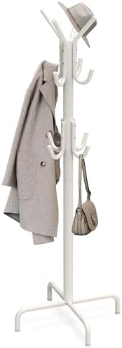 Simple Houseware Standing Coat/Hat Hanger Organizer Rack, 12 Hooks, White by SimpleHouseware