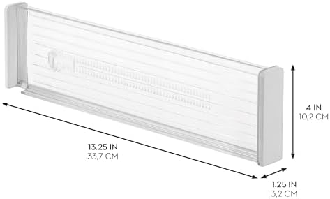 iDesign Plastic Adjustable Deep Drawer Dividers, Set of 8, Clear - Image 3