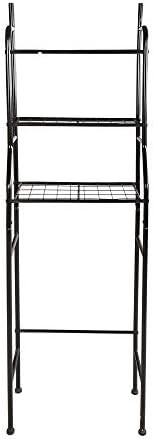 3-Shelf Bathroom Organizer Over Toilet, Space Saver Storage, Black - Image 5