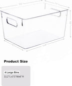Clear Plastic Storage Bins 8 Pack - Pantry Organizers and Storage, Fridge Organizer for Kitchen, Cabinet, Freezer, Bathroom, Clost, Home Organization - Image 6