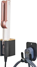 Dyson Airwrap Holder, Aluminum Curling Iron Holder Wall Mount for Dyson Airwrap/Airstraight/Shark Flex Style, Flat Iron Holder for Bathroom Storage, Black & Gold Chochoyah by Chochoyah