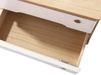 Lockable Desk Organizer Wooden Desktop Drawers Office Flat Files Storage Box Locking Countertop Storage Cabinet (Wood Color + White, 2-Tier) - Image 7