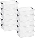Superio 7.4 Quart Clear Plastic Storage Bin with Lid, Stackable Organizer Box, BPA-Free Storage Container for Home, Garage, School & Office, 10 Pack by Superio