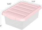 14 Quart Basic Clear Storage Box with Pink Lid (Pack of 2) - Image 2