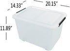 4-pack 50 Quarts Large Clear Plastic Storage Boxes with Wheels - Image 4