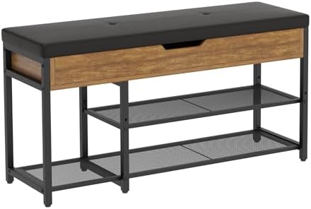 Mondeer 37.8'' Shoe Rack Bench with Upholstered Cushion by Mondeer