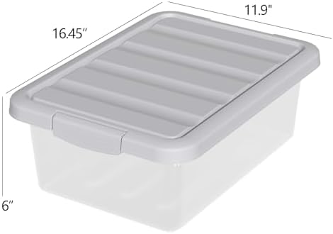 14 Quart Plastic Clear Storage Bin, 2 Packs Organizers Boxes - Image 2