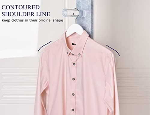 Amber Home 24 Pack Wooden Shirt and Dress Hangers Smooth White Finish - Image 5
