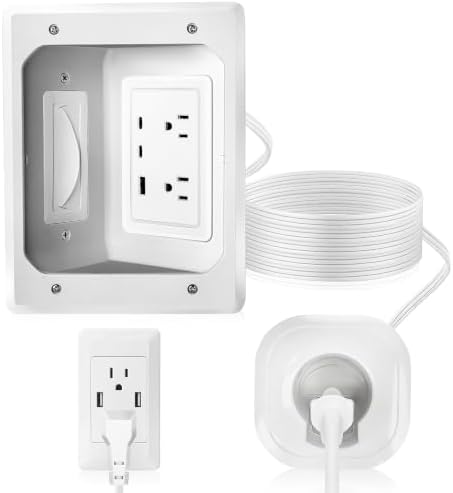 in Wall Cable Management Kit, Recessed Power, AC Outlet + USB-A & C Ports by JINGTAO88