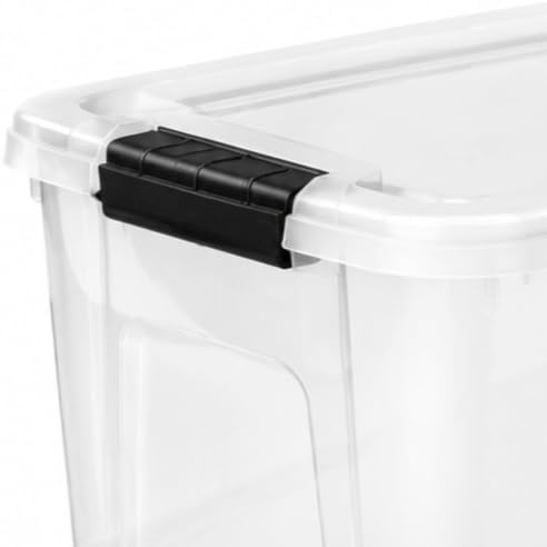 20 Quart Plastic Stackable Storage Totes with Lids, Totes, Clear, 6 Pack - Image 3