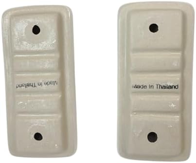 Beige Bone Almond Ceramic Tile Towel Bar Rod Rack Post Holder Porcelain Bracket Set Vintage Mid Century Modern Retro - Image 4