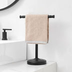 RUMOSE Matte Black Hand Towel Holder Stand Countertop Towel Rack - Image 2