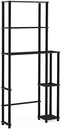 Furinno Turn-N-Tube Over The Toilet Storage, 5 Shelves Bathroom Organizer Space Saver Rack, Espresso/Black by Furinno-FitsYourSpaceFitsYourBudget