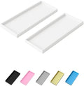 Vanity and Bathroom Tray, 15" ABS Countertop Organizer,Waterproof Vanity Tray for Toilet Tank,Perfume,Soap,Keys,Bathroom Accessories,Kitchen and Bath Trays,Non Slip Small Trays,White,2 Pack by Unknown