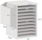 Unionly 10Tier Adjustable Mail Sorter,Wood Paper Organizer for Class,Office - Image 5