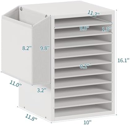 Unionly 10Tier Adjustable Mail Sorter,Wood Paper Organizer for Class,Office - Image 5