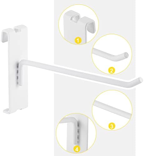 Polmart Heavy Duty 4" Gridwall/Grid Panel Hooks, White (24-Pack, 4-inch) - Image 3
