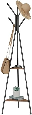 VASAGLE Coat Rack Freestanding, Hall Tree with 2 Shelves by VASAGLEbySONGMICSHOME