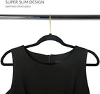 Simplify Slim Velvet Gold Hook Clothes Hangers 100 Pack | Non-Slip | Shirts | Suit | Pants | Dresses | Garments | Closet Storage & Organization | Durable | Black - Image 5