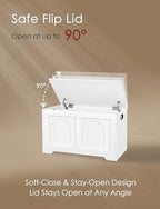DINZI LVJ Storage Chest, Wooden Toy Box, White 31.5" L - Image 5