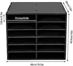 Mail Sorter Desktop, Black Mailbox for Classroom, 12 Compartments Literature Organizer, Desktop File Sorter, Paper Organizer for Home School Office (12 Slots Black) - Image 5