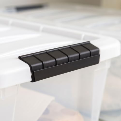 IRIS USA 13 Qt Storage Bins with Lids, 6 Pack, Clear/White - Image 5